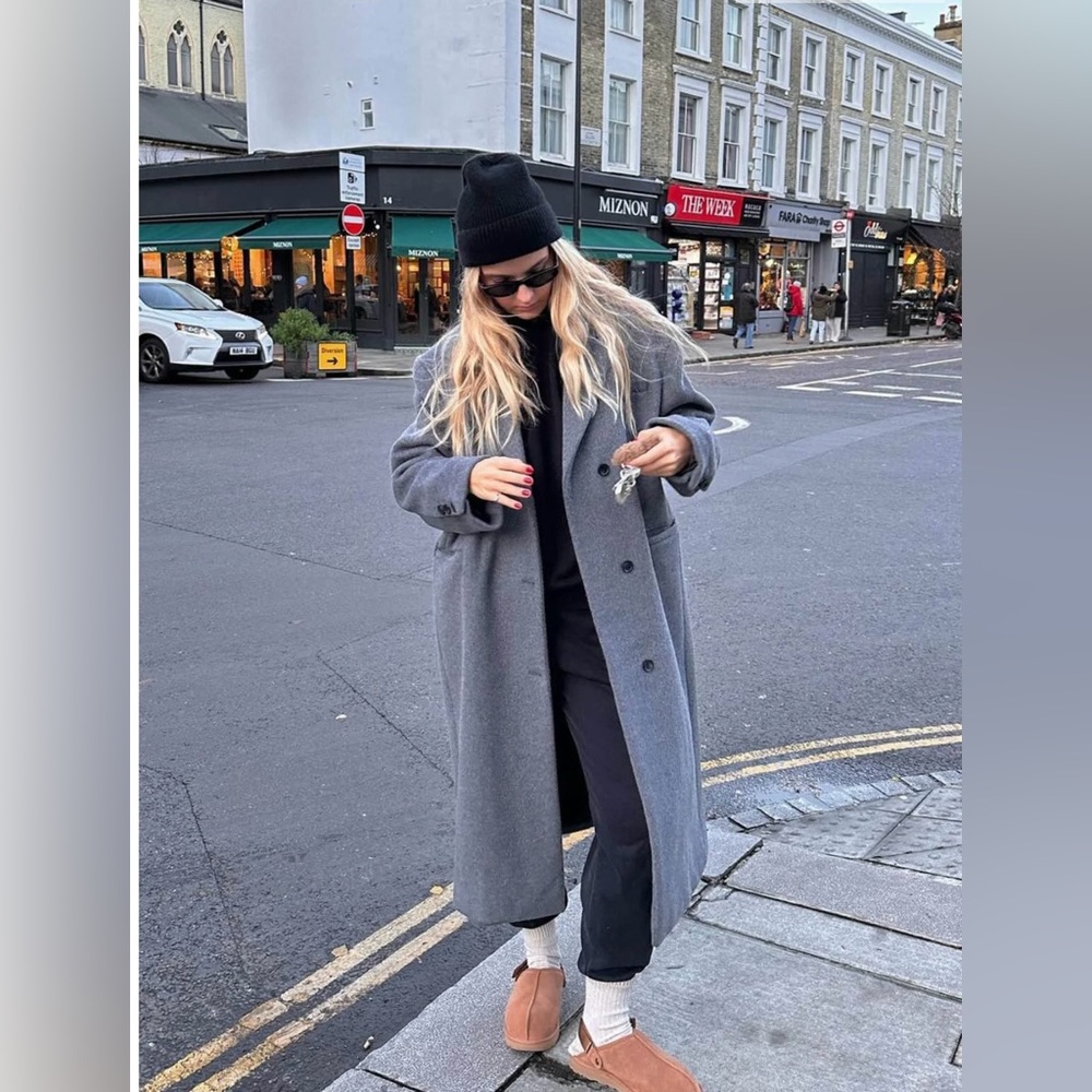 OAK + FORT OVERSIZED WOOL BLEND COAT